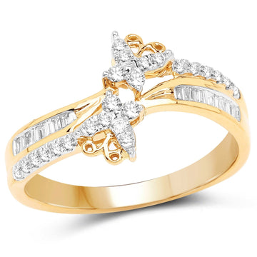 Quintessence fine jewelry rings Diamond Butterfly Ring 14K Yellow Gold